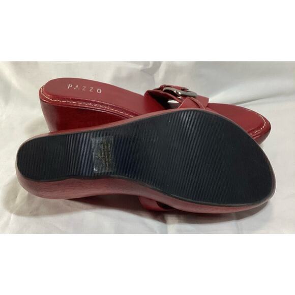 PAZZO wood chunky red wedge platform - Picture 5 of 5